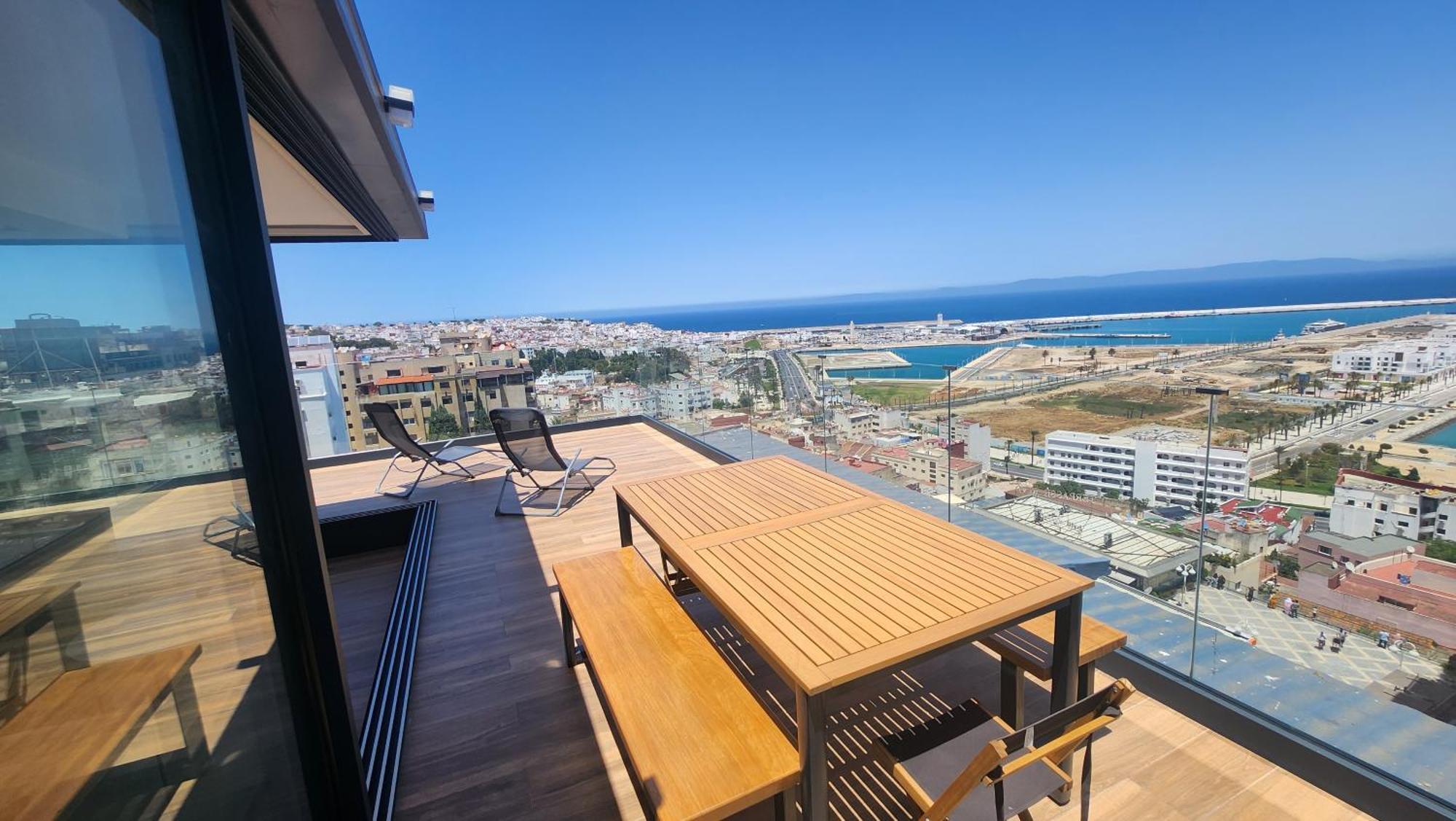 Magnifique Penthouse 160M2 Terrasse 90M2 Vue Mer Tanger Ngoại thất bức ảnh